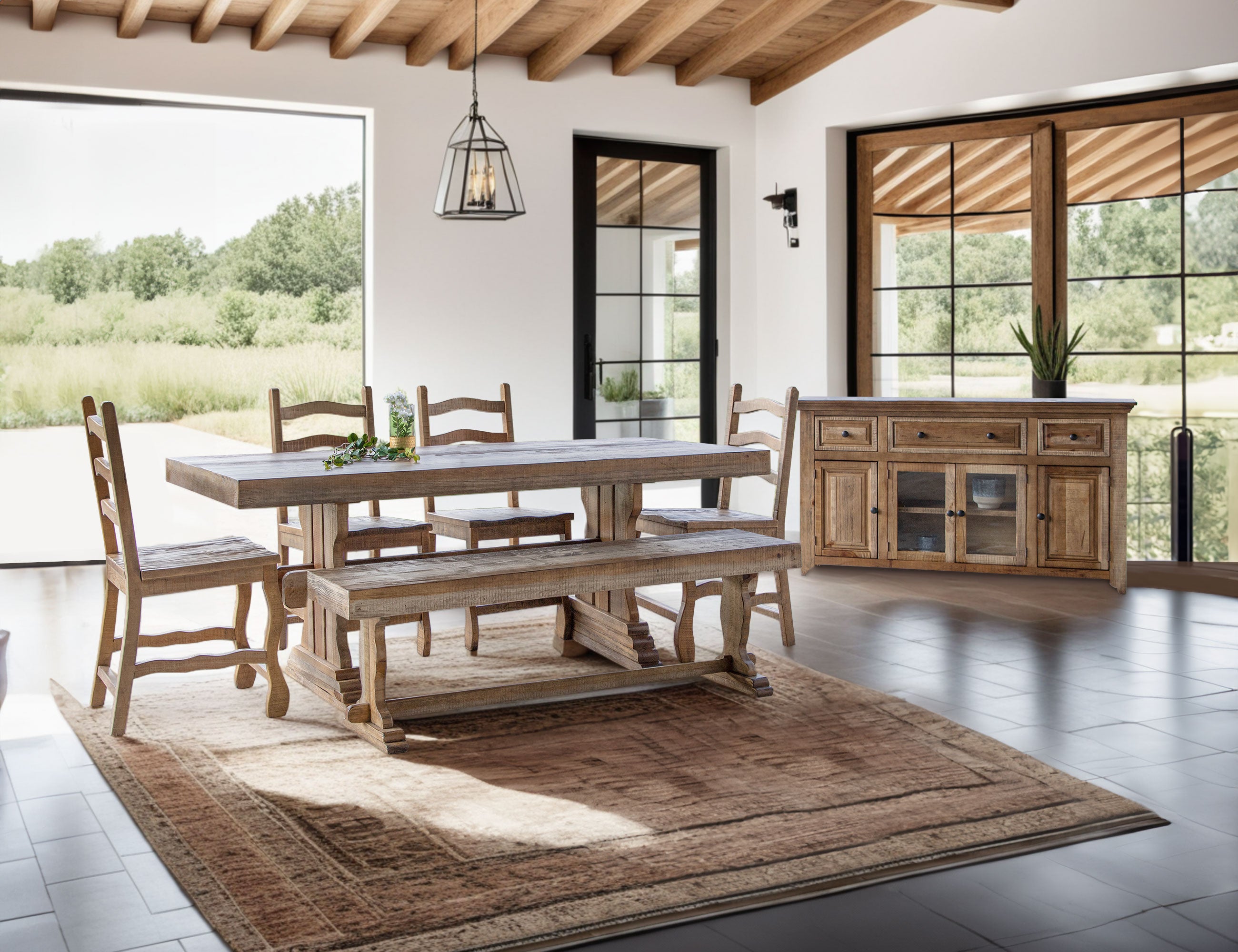 International Furniture Direct - Marquez Barstool - Wooden - Light Brown - Stools - Additional View 2