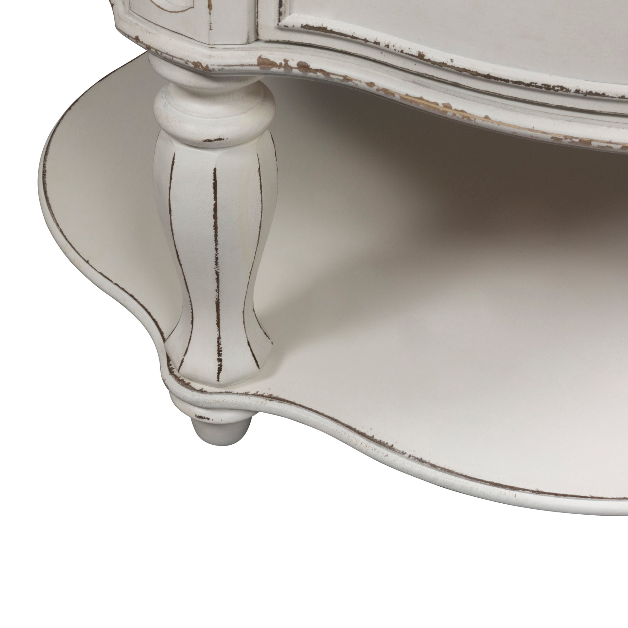 Liberty Furniture - Magnolia Manor Round Cocktail Table - Antique White - White|Dark Brown Wood - Tables - Additional View 7