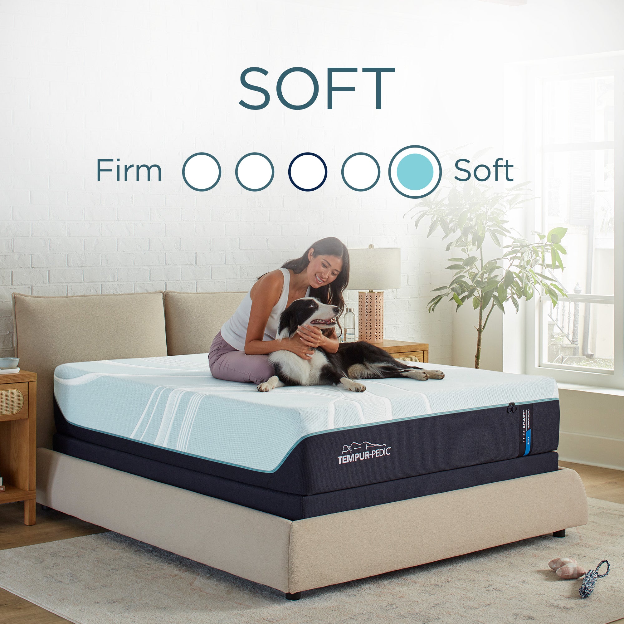 Tempur Sealy - LUXEADAPT 2.0 SOFT KING MATTRESS - White|Black Fabric - Mattresses