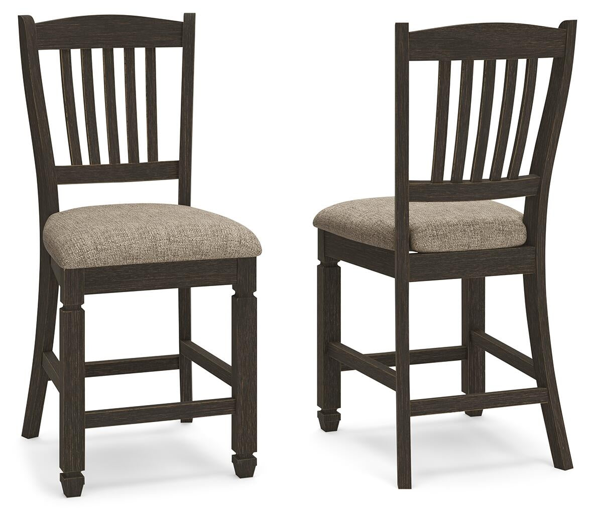 Ashley Furniture - Tyler Creek Upholstered 24" Barstool - Beige Fabric|Wood - Stools