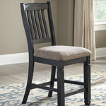 Ashley Furniture - Tyler Creek Upholstered 24" Barstool - Beige Fabric|Wood - Stools - Additional View 1