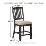 Ashley Furniture - Tyler Creek Upholstered 24" Barstool - Beige Fabric|Wood - Stools - Additional View 4
