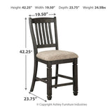 Ashley Furniture - Tyler Creek Upholstered 24" Barstool - Beige Fabric|Wood - Stools - Additional View 4
