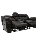 Hudson Leather Power Loveseat With Console - Chocolate - Additional View 1