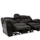 Hudson Leather Power Loveseat With Console - Chocolate - Additional View 1