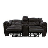 Hudson Leather Power Loveseat With Console - Chocolate - Additional View 2