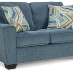 Ashley Furniture - CASHTON BLUE LOVESEAT - Fabric - Loveseats