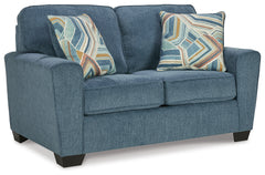 Ashley Furniture - CASHTON BLUE LOVESEAT - Fabric - Loveseats