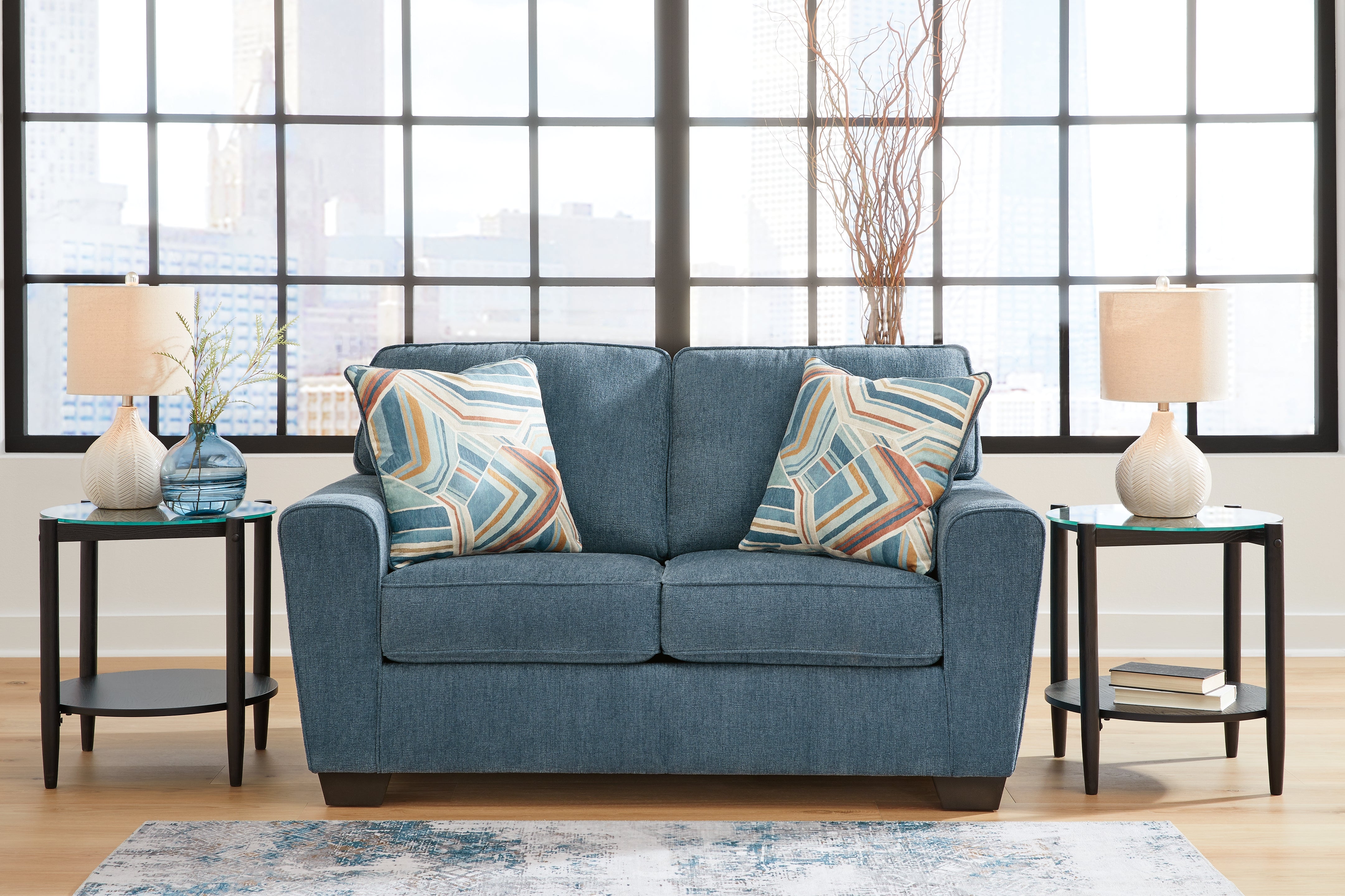 Ashley Furniture - CASHTON BLUE LOVESEAT - Fabric - Loveseats - Additional View 1
