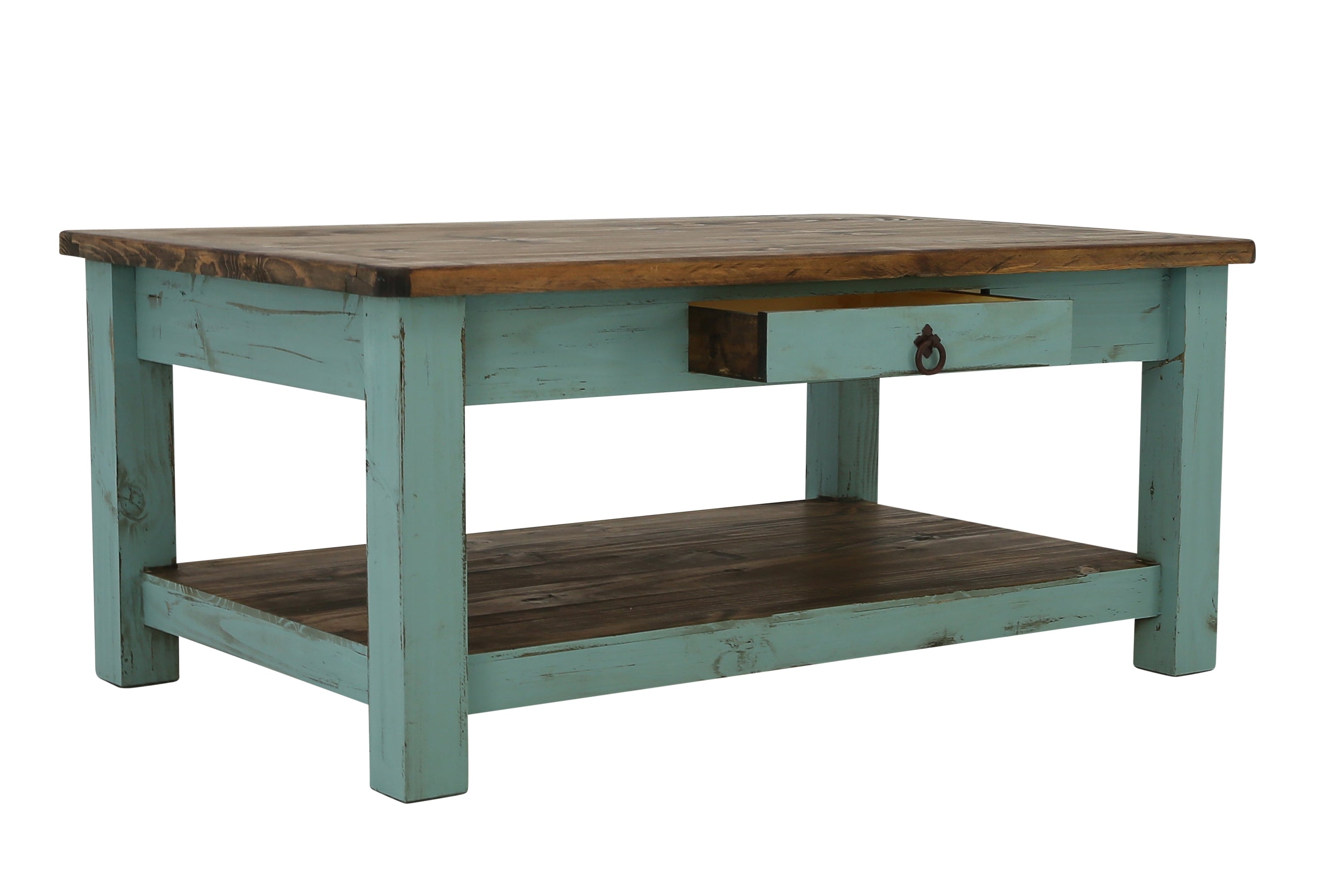 Lawman Cocktail Table - Turquoise - Additional View 2