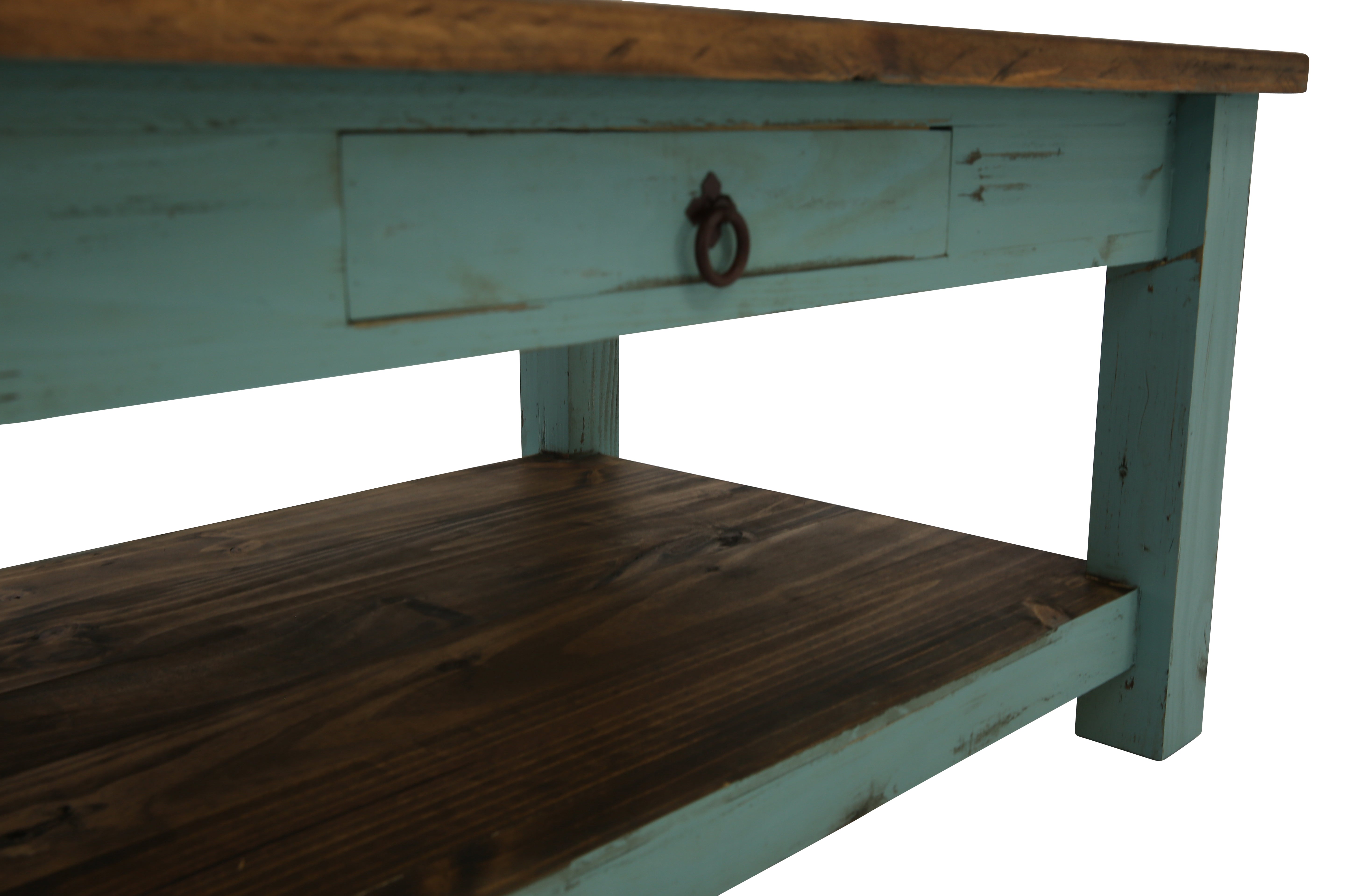 Lawman Cocktail Table - Turquoise - Additional View 3