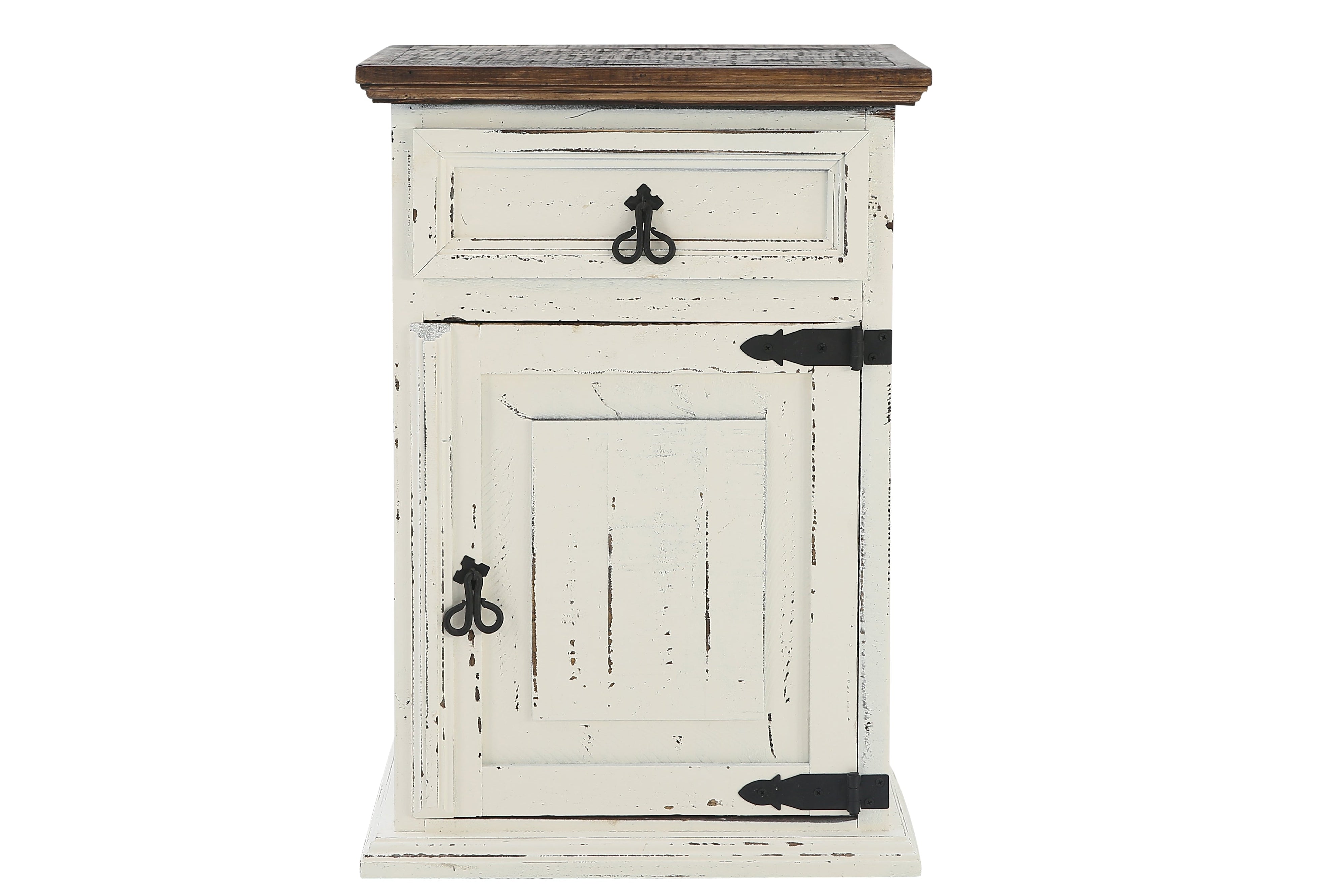 MANSION AGED WHITE NIGHTSTAND