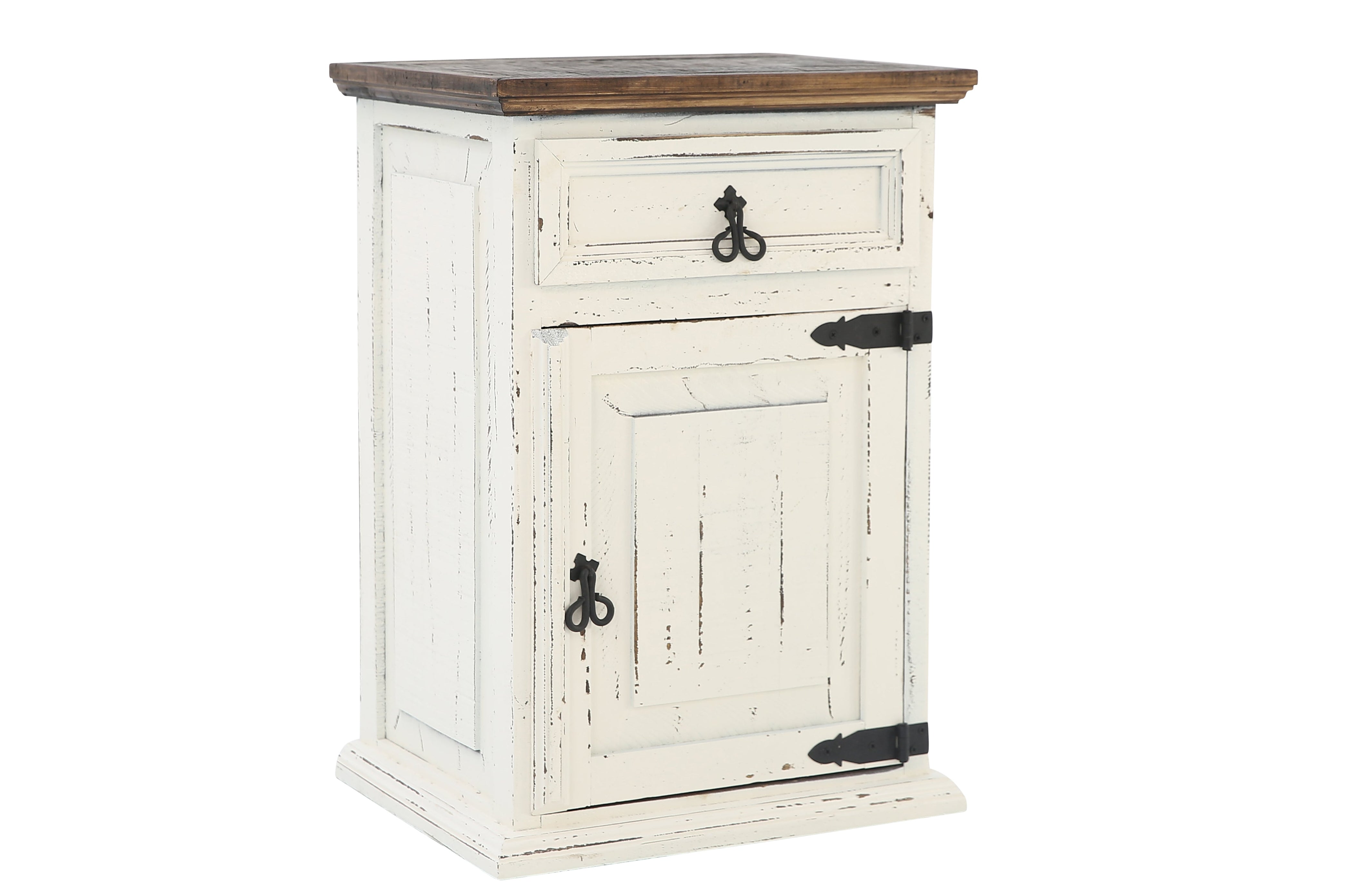 MANSION AGED WHITE NIGHTSTAND - Additional View 1