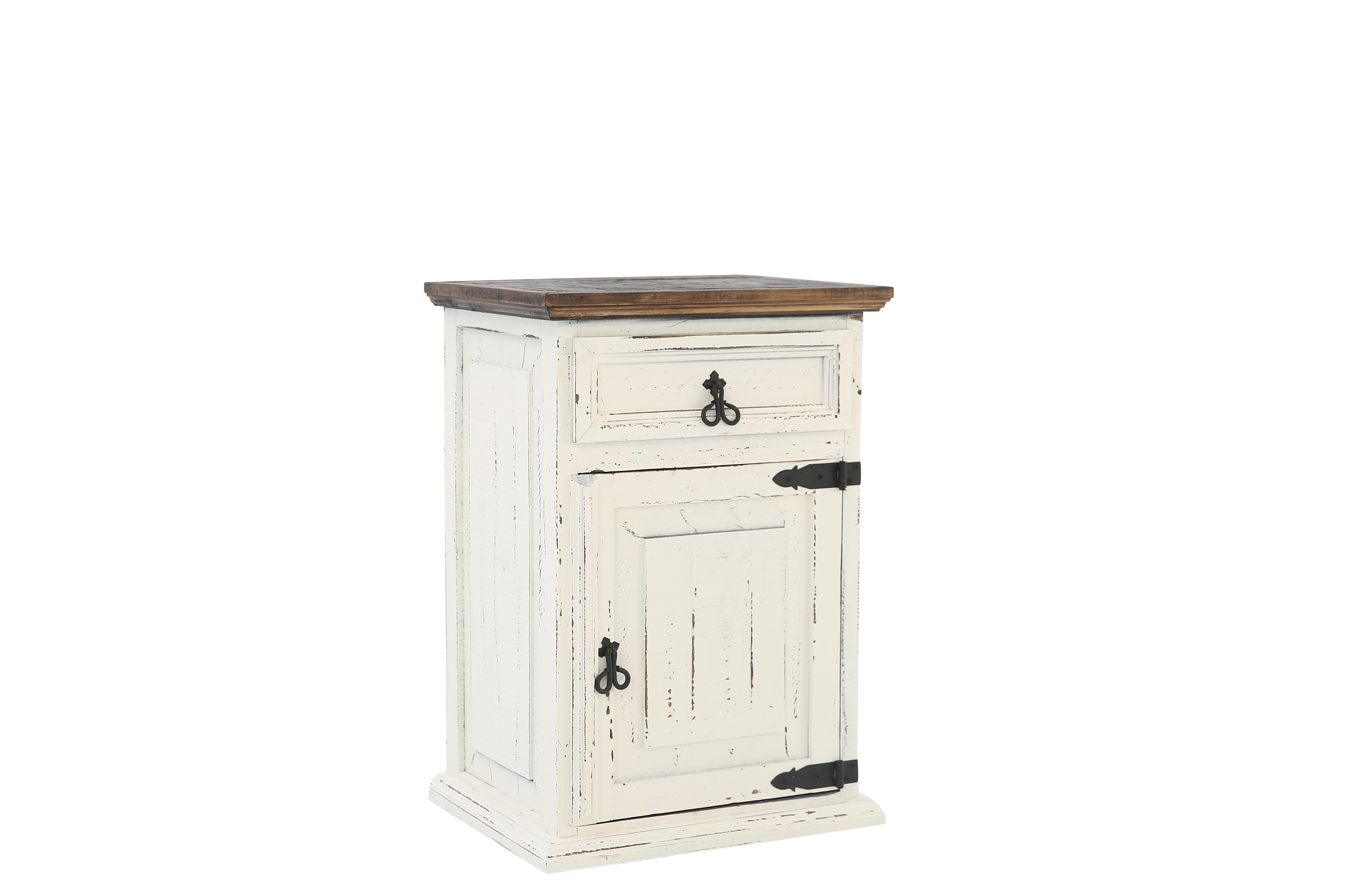 MANSION AGED WHITE NIGHTSTAND - Additional View 1