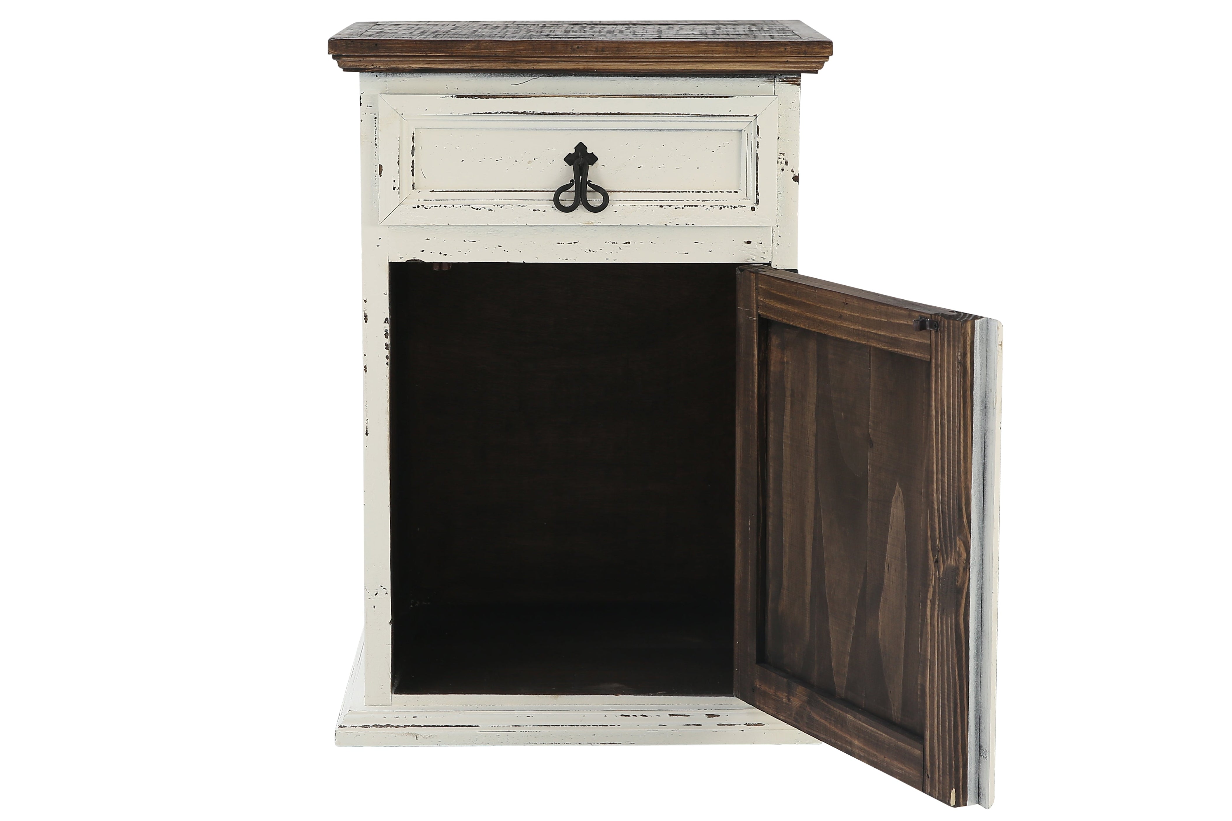 MANSION AGED WHITE NIGHTSTAND - Additional View 2