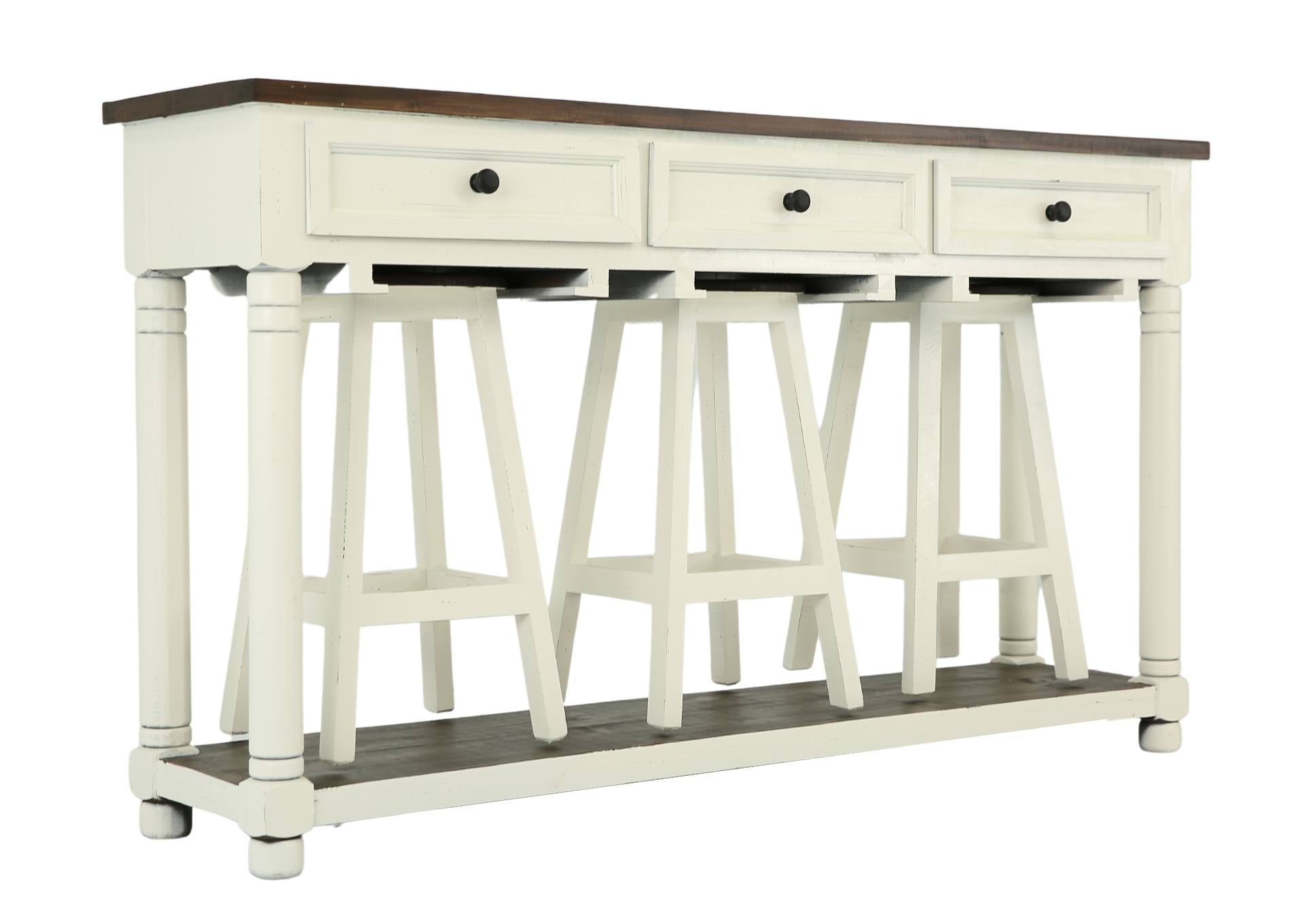 TRADITIONAL KITCHEN ISLAND WITH STOOLS - Additional View 2