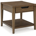 Ashley Furniture - ROANHOWE END TABLE - Dark Brown Wood - Tables