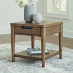 Ashley Furniture - ROANHOWE END TABLE - Dark Brown Wood - Tables - Additional View 1