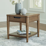 Ashley Furniture - ROANHOWE END TABLE - Dark Brown Wood - Tables - Additional View 1