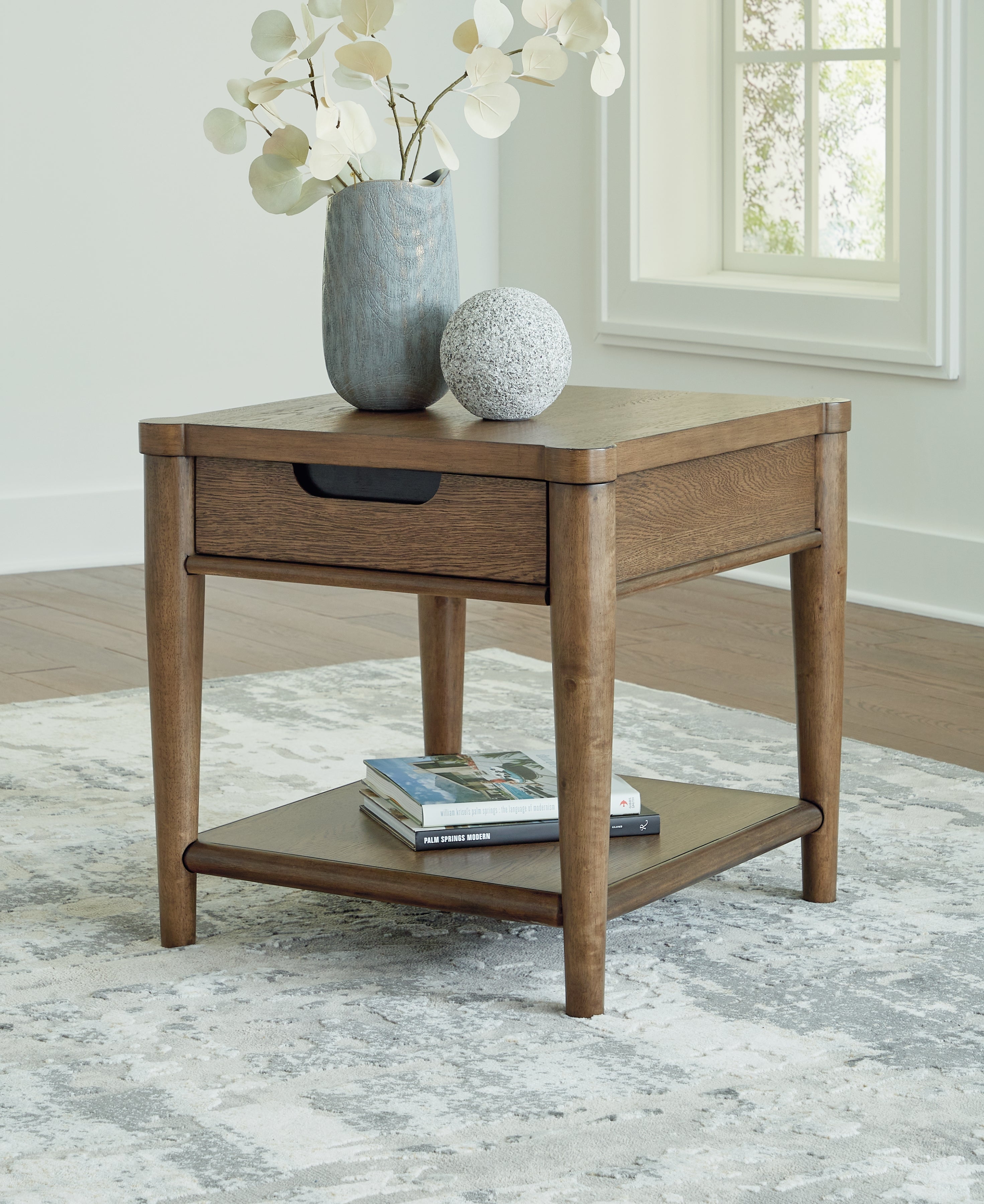 Ashley Furniture - ROANHOWE END TABLE - Dark Brown Wood - Tables - Additional View 1