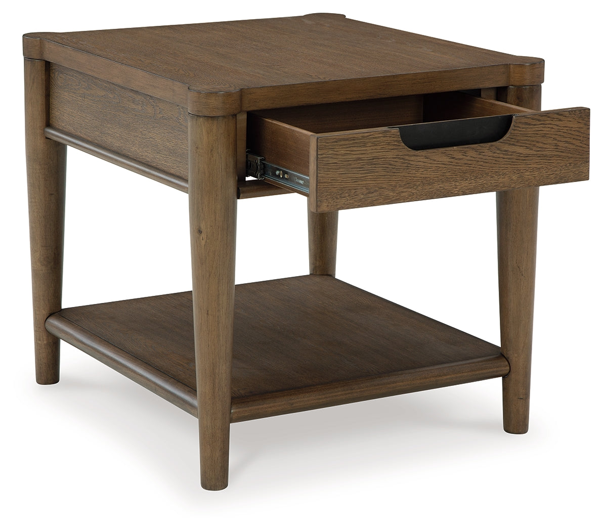 Ashley Furniture - ROANHOWE END TABLE - Dark Brown Wood - Tables - Additional View 2