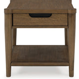 Ashley Furniture - ROANHOWE END TABLE - Dark Brown Wood - Tables - Additional View 3