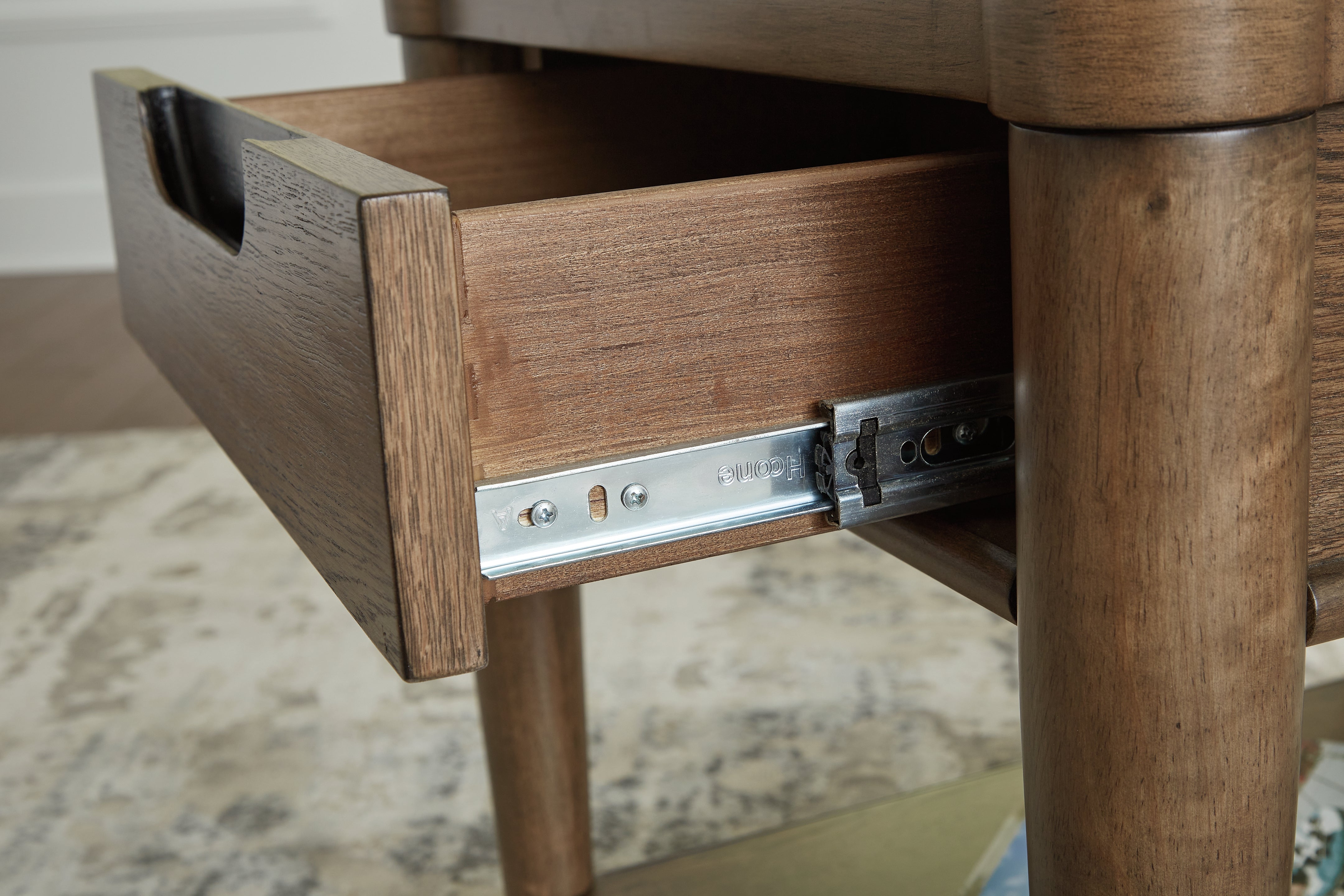 Ashley Furniture - ROANHOWE END TABLE - Dark Brown Wood - Tables - Additional View 6