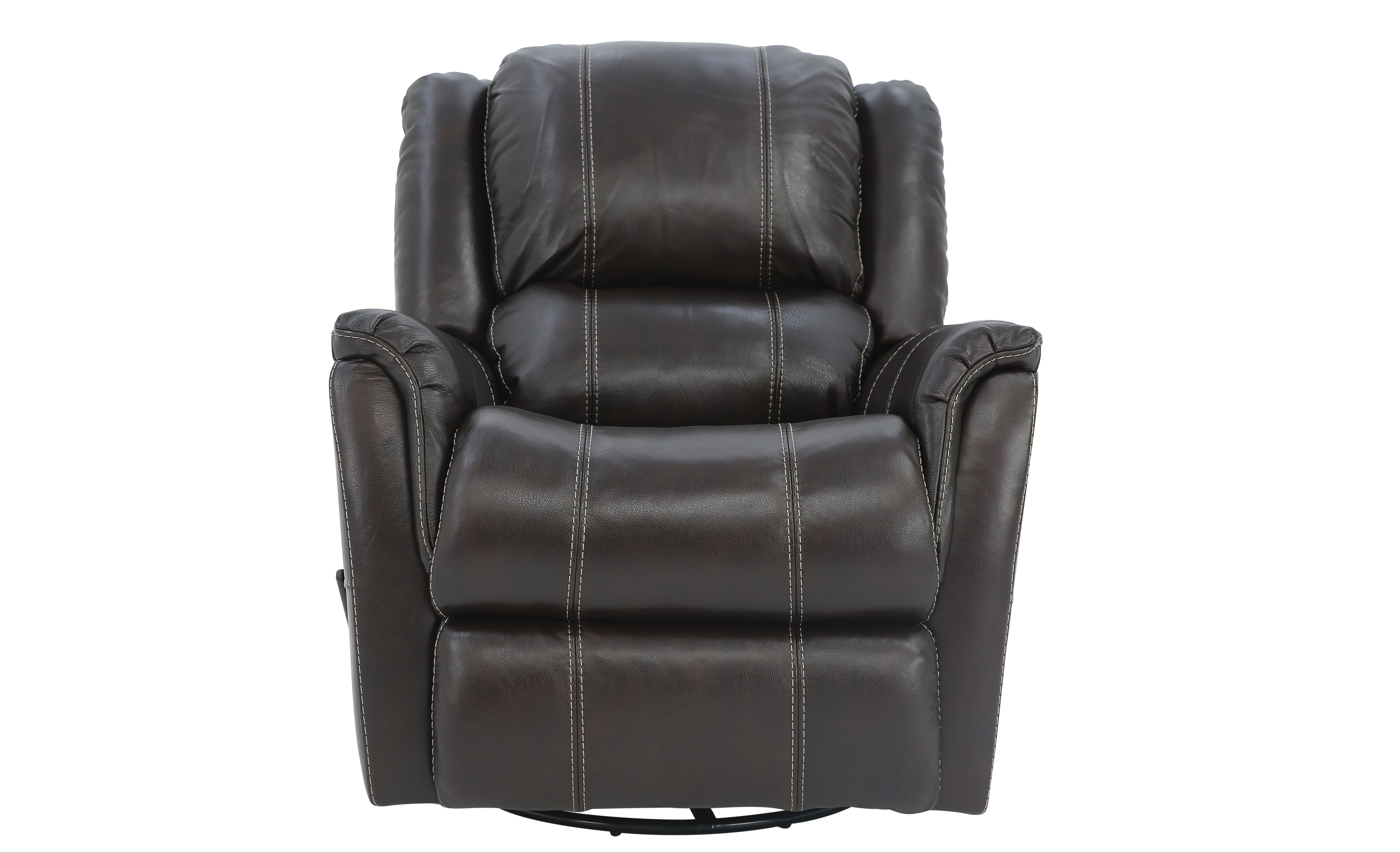 Bryce Leather Swivel Glider Recliner - Walnut