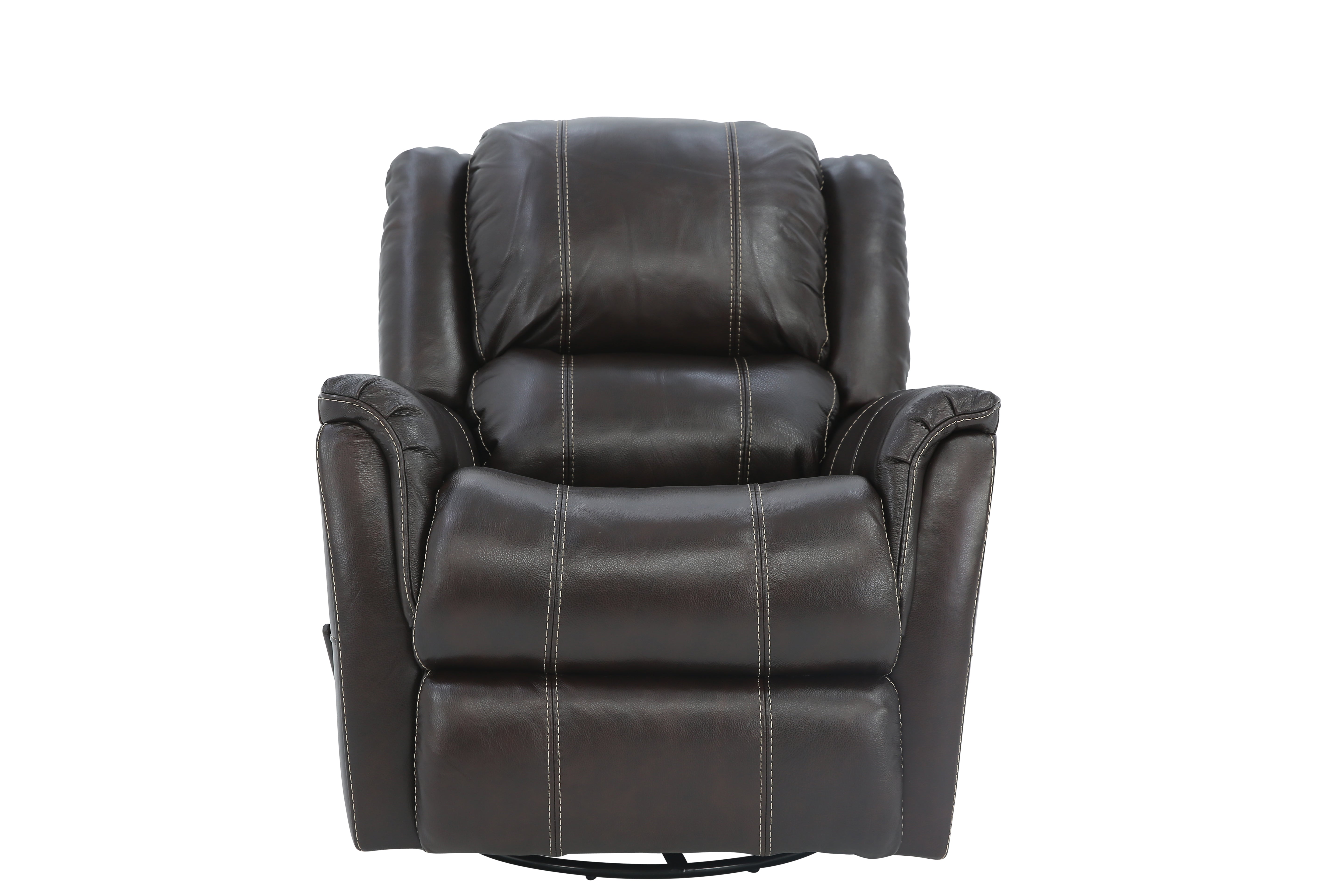 Bryce Leather Swivel Glider Recliner - Walnut