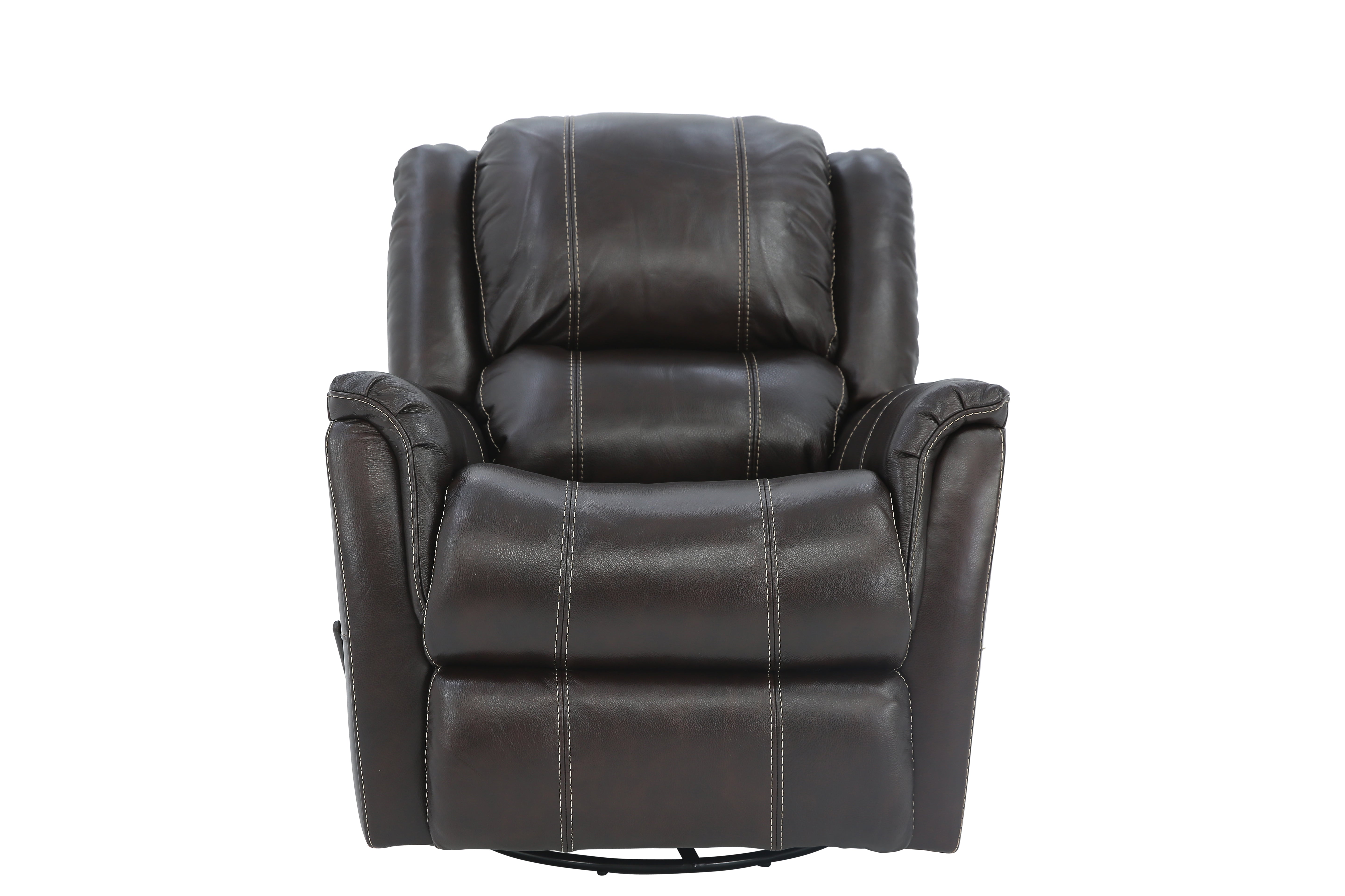 Bryce Leather Swivel Glider Recliner - Walnut - Additional View 1