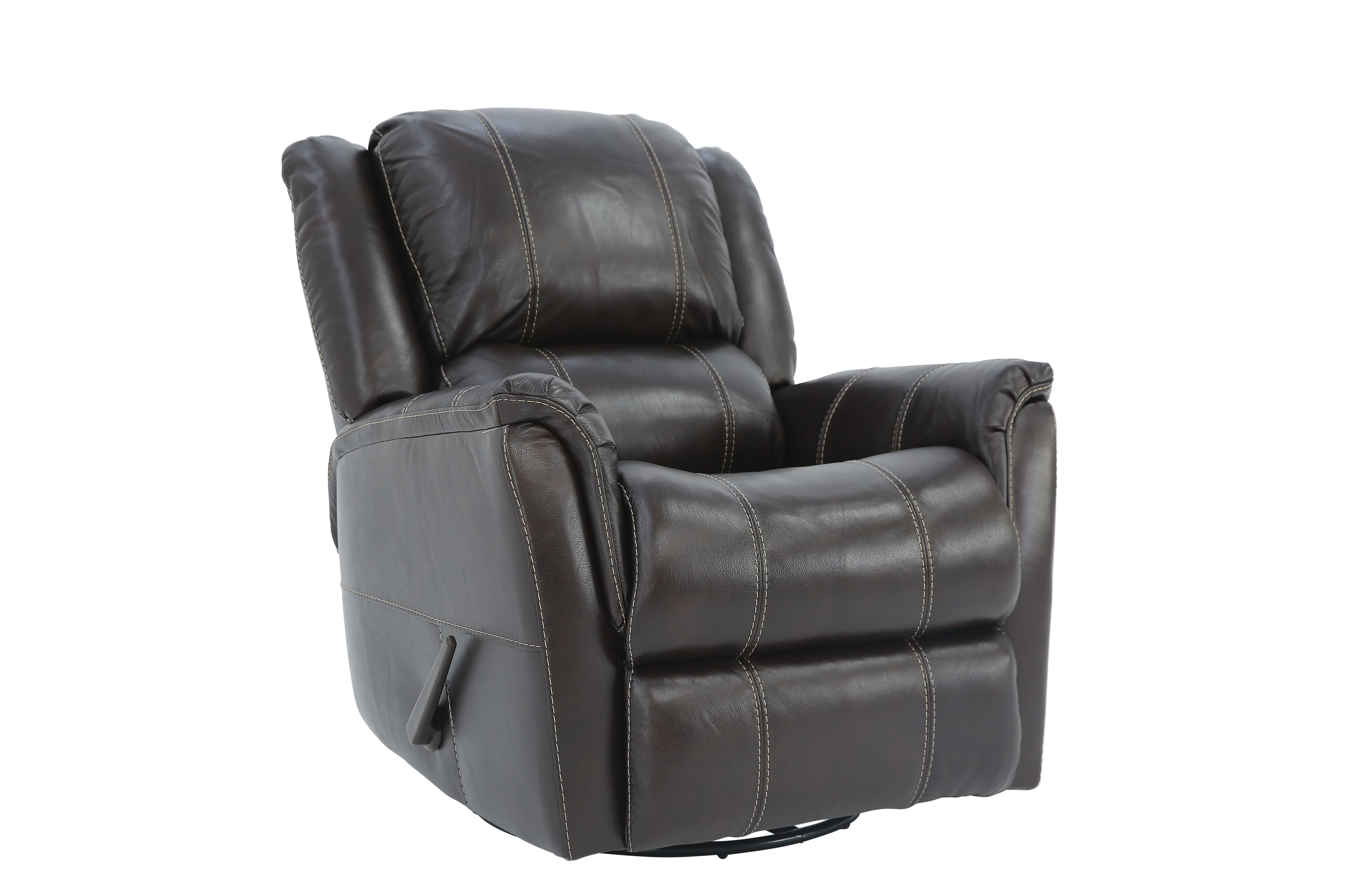 Bryce Leather Swivel Glider Recliner - Walnut - Additional View 2