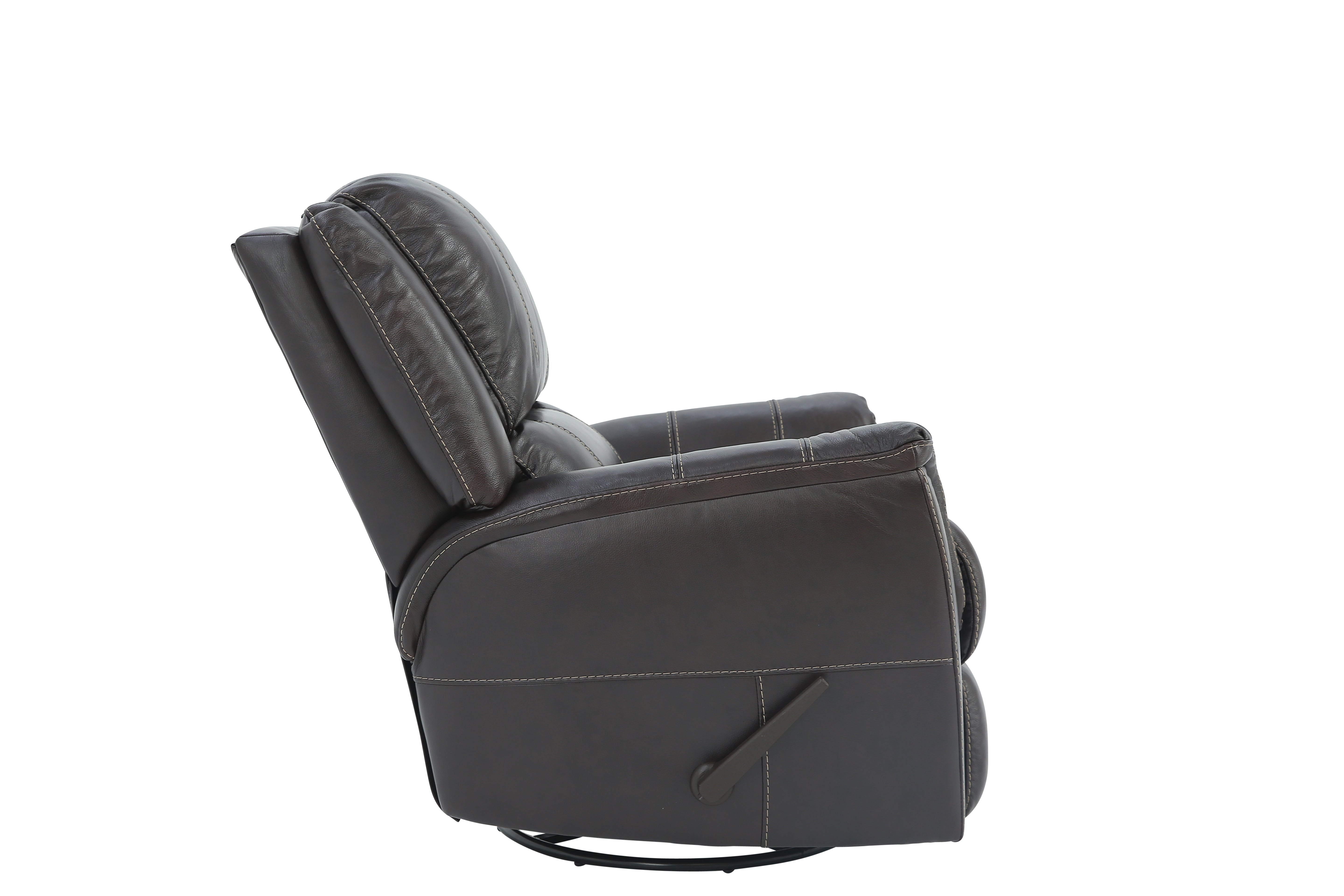 Bryce Leather Swivel Glider Recliner - Walnut - Additional View 3