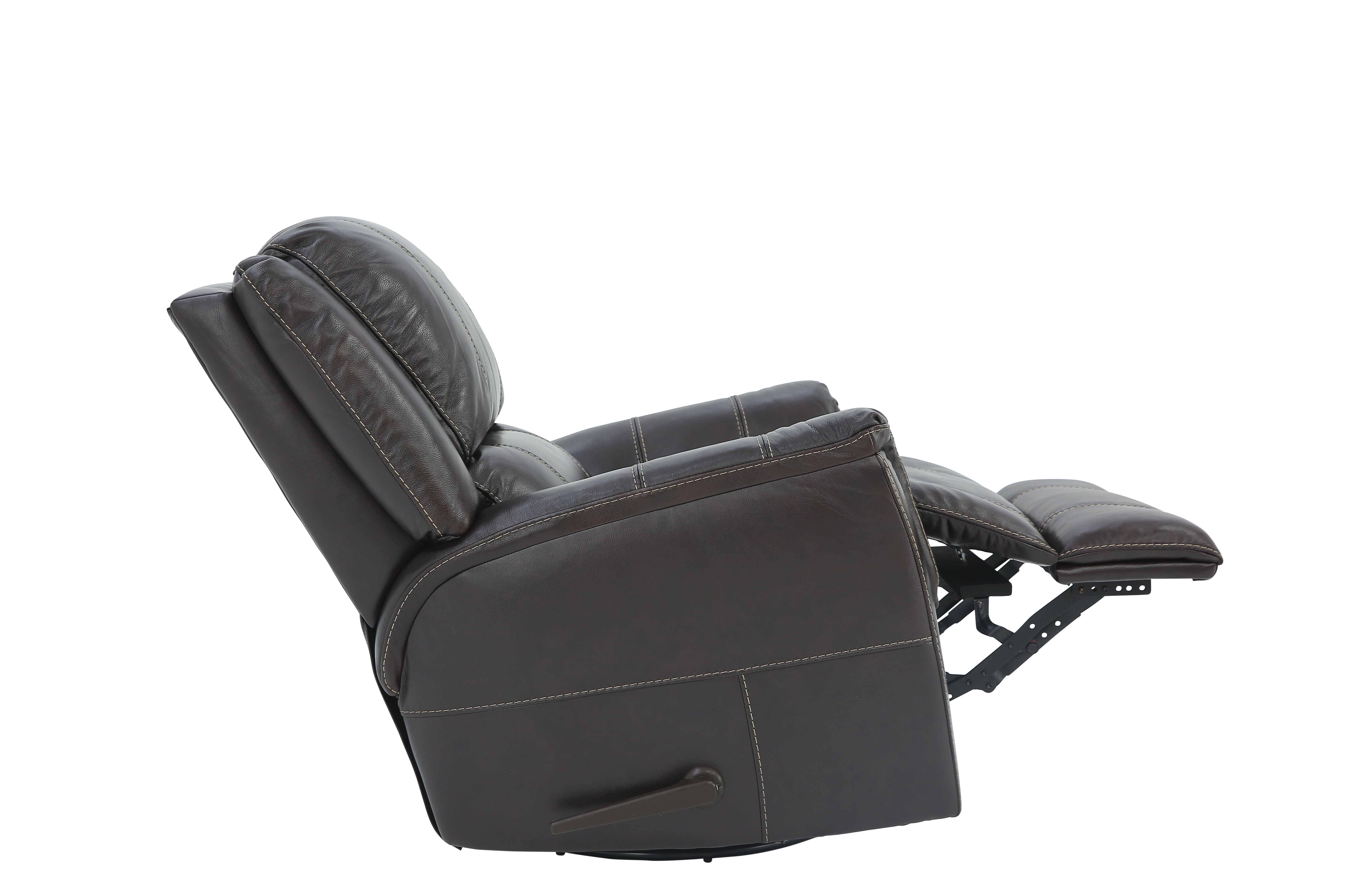 Bryce Leather Swivel Glider Recliner - Walnut - Additional View 4