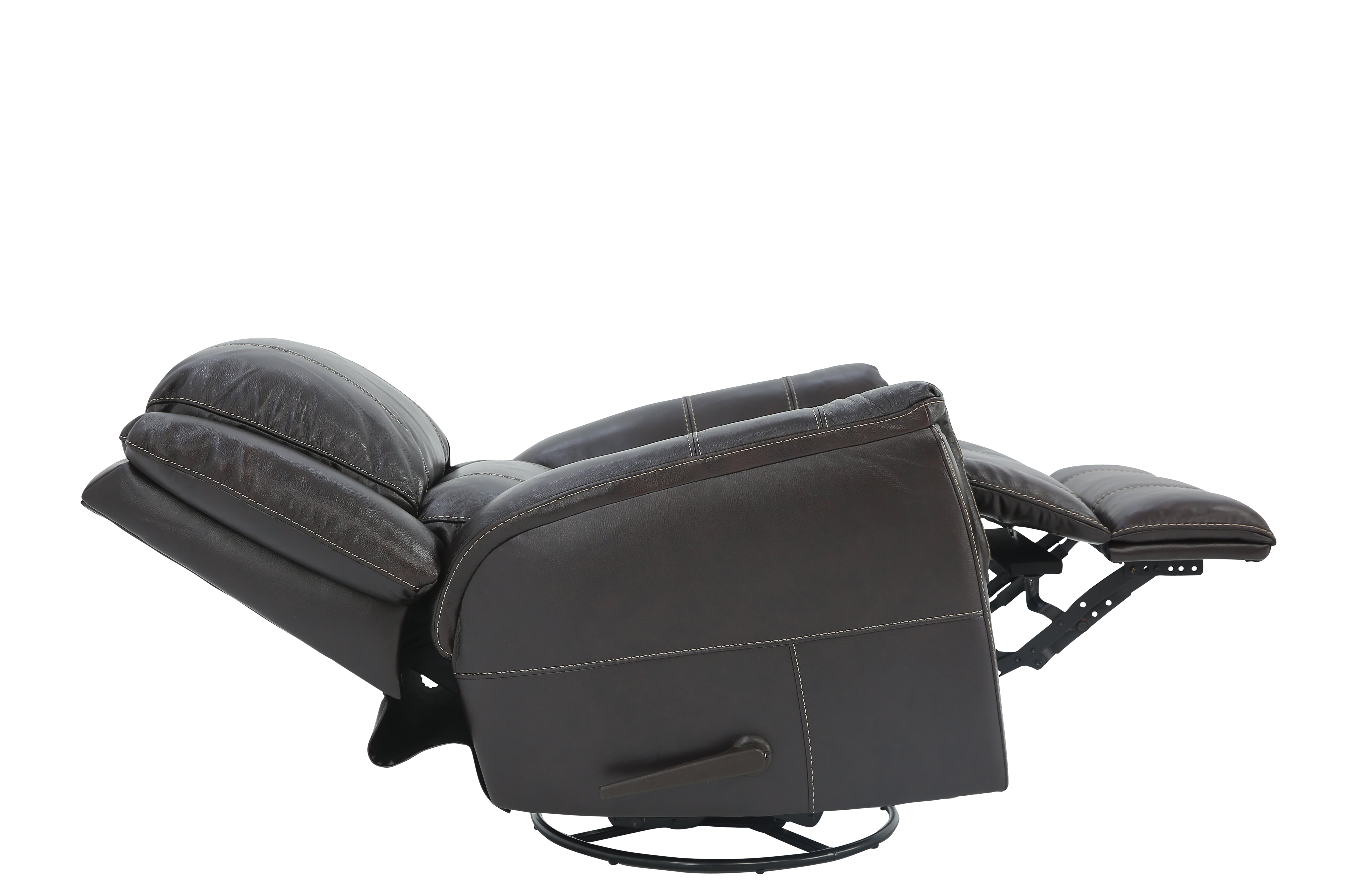 Bryce Leather Swivel Glider Recliner - Walnut - Additional View 5