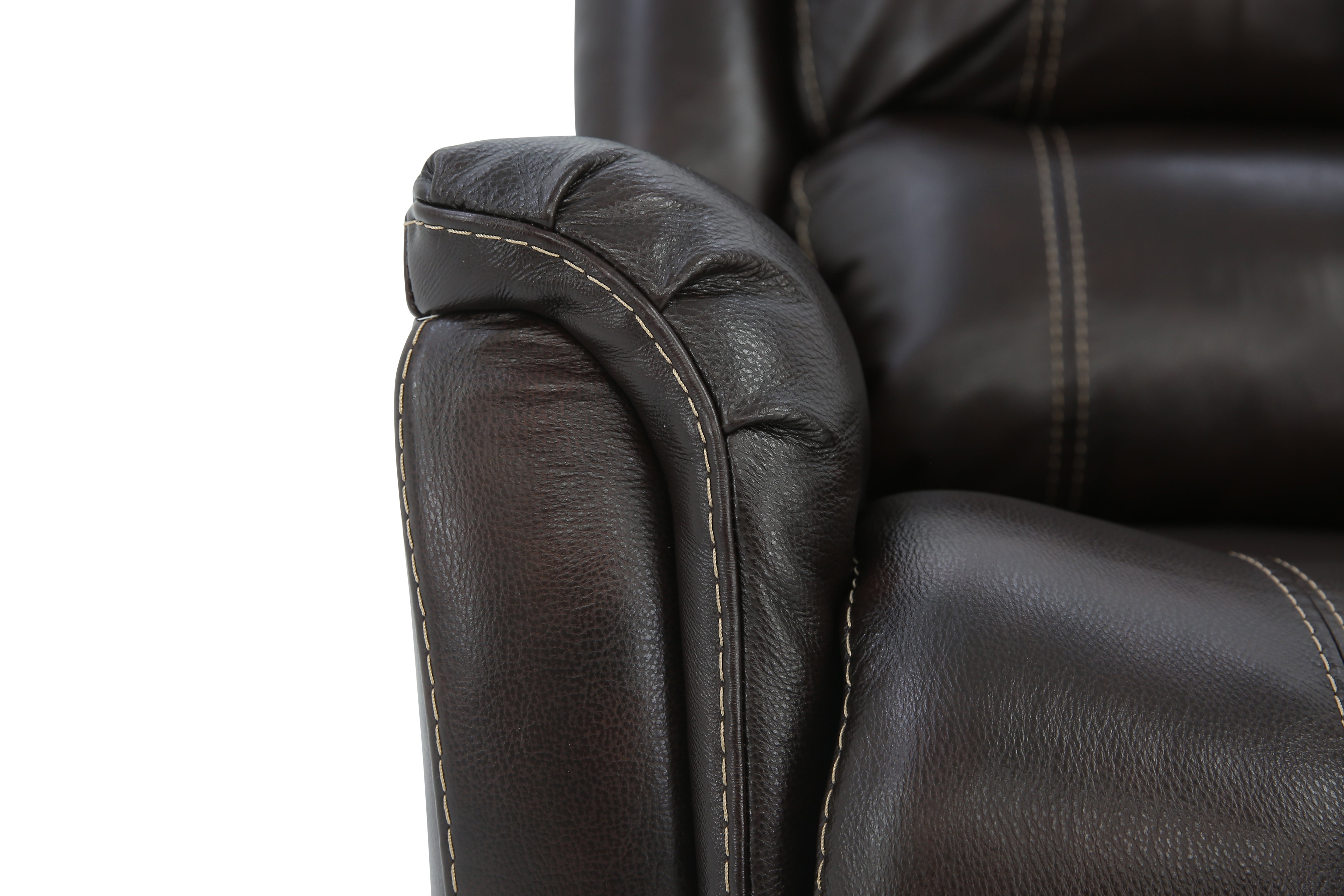 Bryce Leather Swivel Glider Recliner - Walnut - Additional View 6