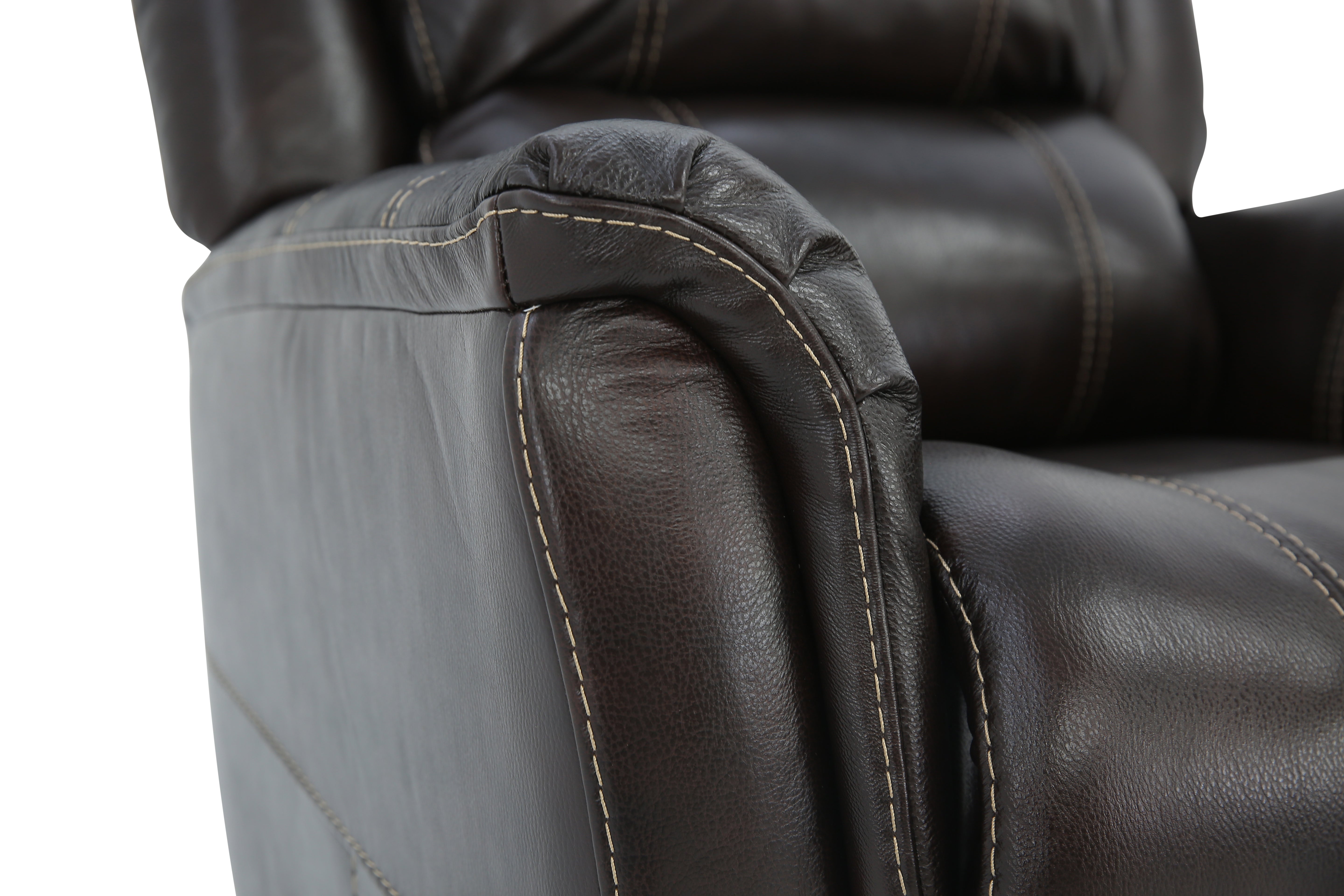 Bryce Leather Swivel Glider Recliner - Walnut - Additional View 7