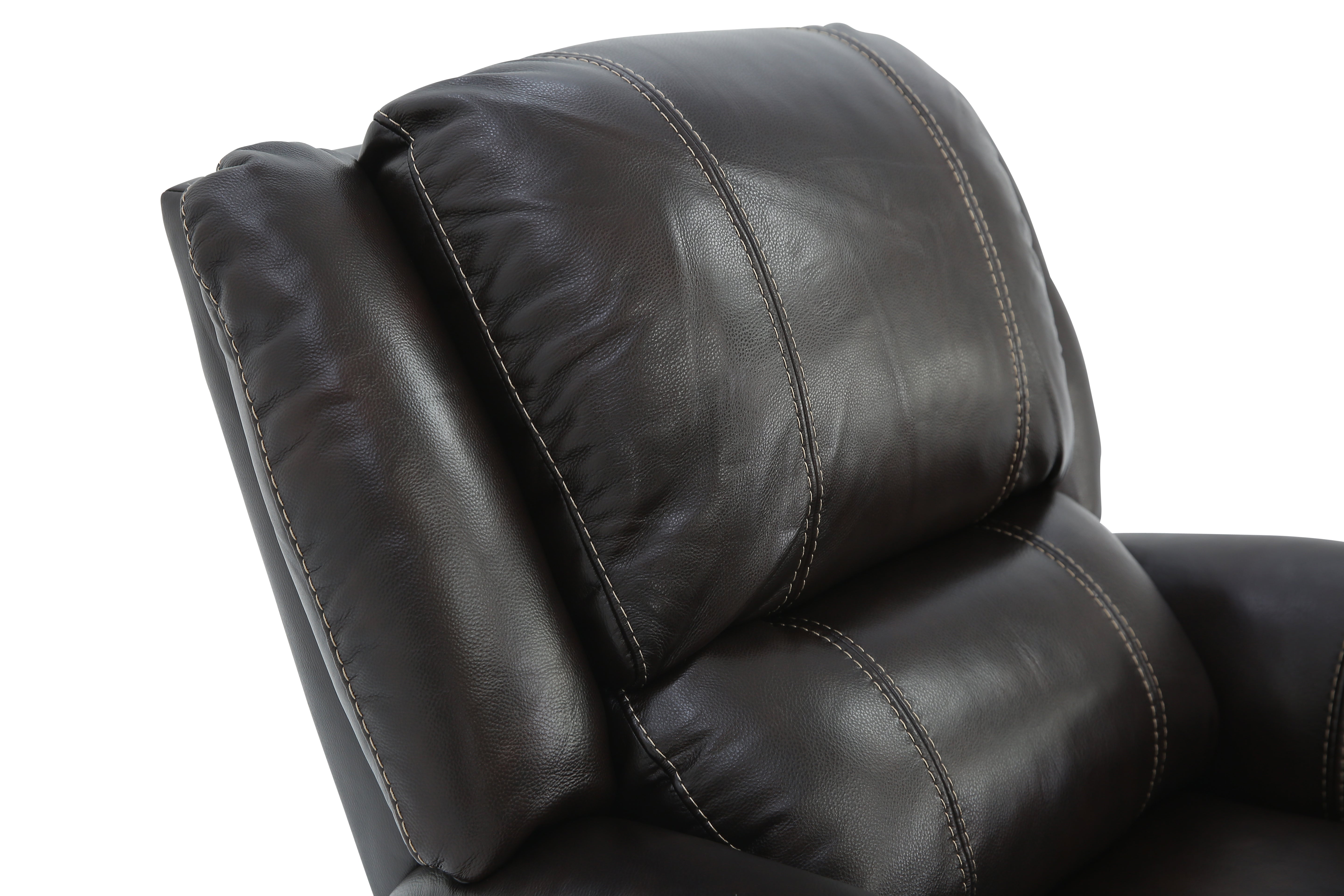 Bryce Leather Swivel Glider Recliner - Walnut - Additional View 9