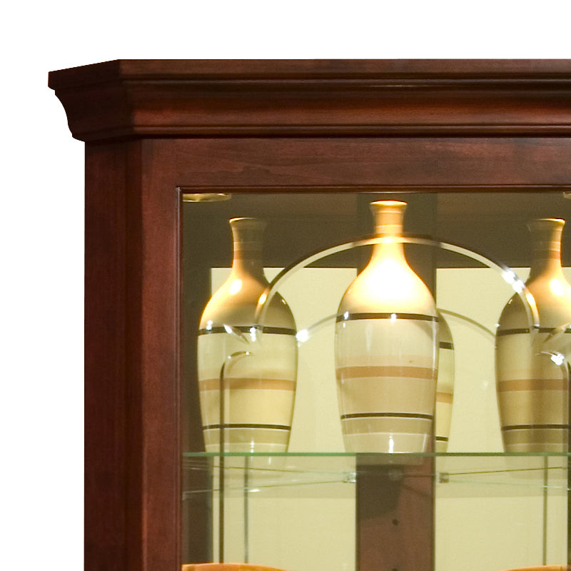Pulaski Furniture - VICTORIAN CORNER CURIO CABINET - Dark Brown Wood|Glass - Cabinets - Additional View 2