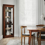 Pulaski Furniture - VICTORIAN CORNER CURIO CABINET - Dark Brown Wood|Glass - Cabinets - Additional View 5