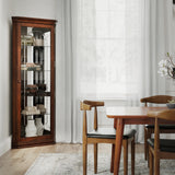 Pulaski Furniture - VICTORIAN CORNER CURIO CABINET - Dark Brown Wood|Glass - Cabinets - Additional View 5