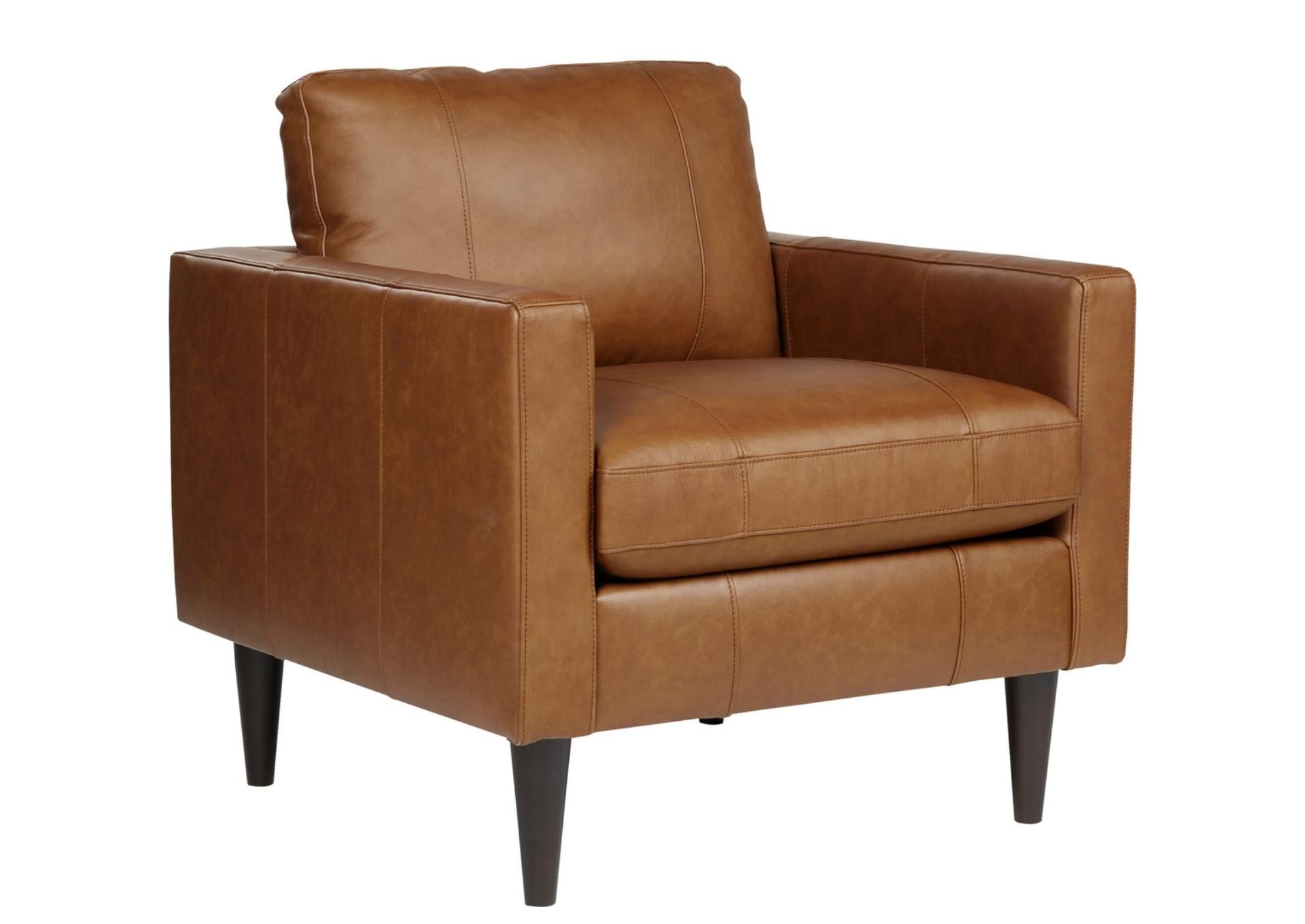 TRAFTON RUST LEATHER CHAIR - Additional View 1
