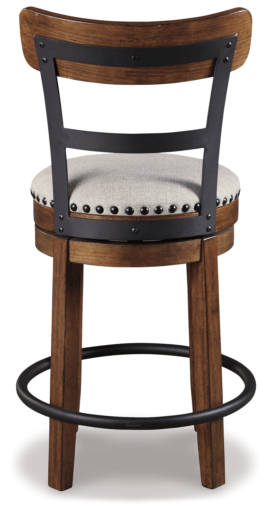 Ashley Furniture - Valebeck 24" Swivel Barstool - Brown - Dark Brown Fabric|Metal|Wood - Stools - Additional View 4