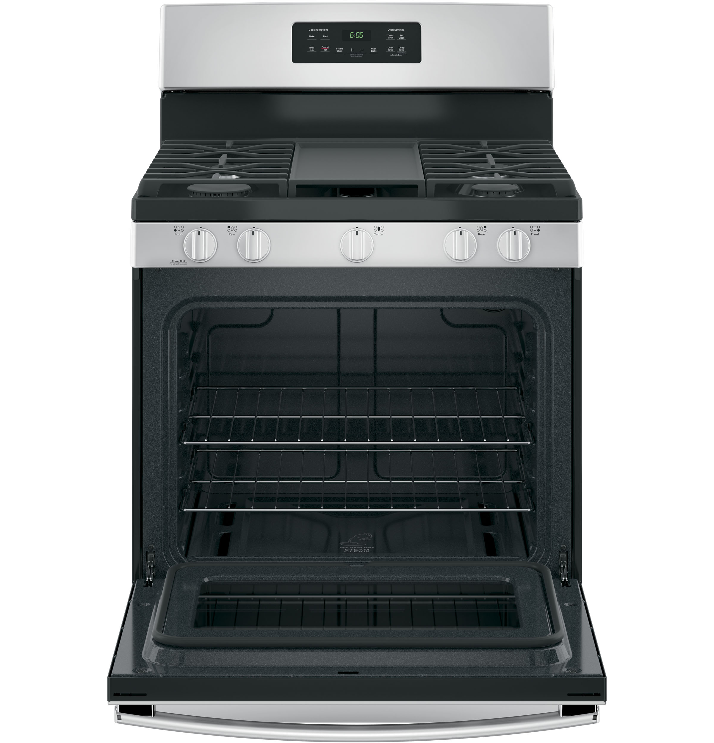 GE STAINLESS STEEL 30" FREE-STANDING GAS RANGE - Pearl Silver|Black - Ranges - Additional View 1