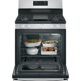 GE STAINLESS STEEL 30" FREE-STANDING GAS RANGE - Pearl Silver|Black - Ranges - Additional View 4