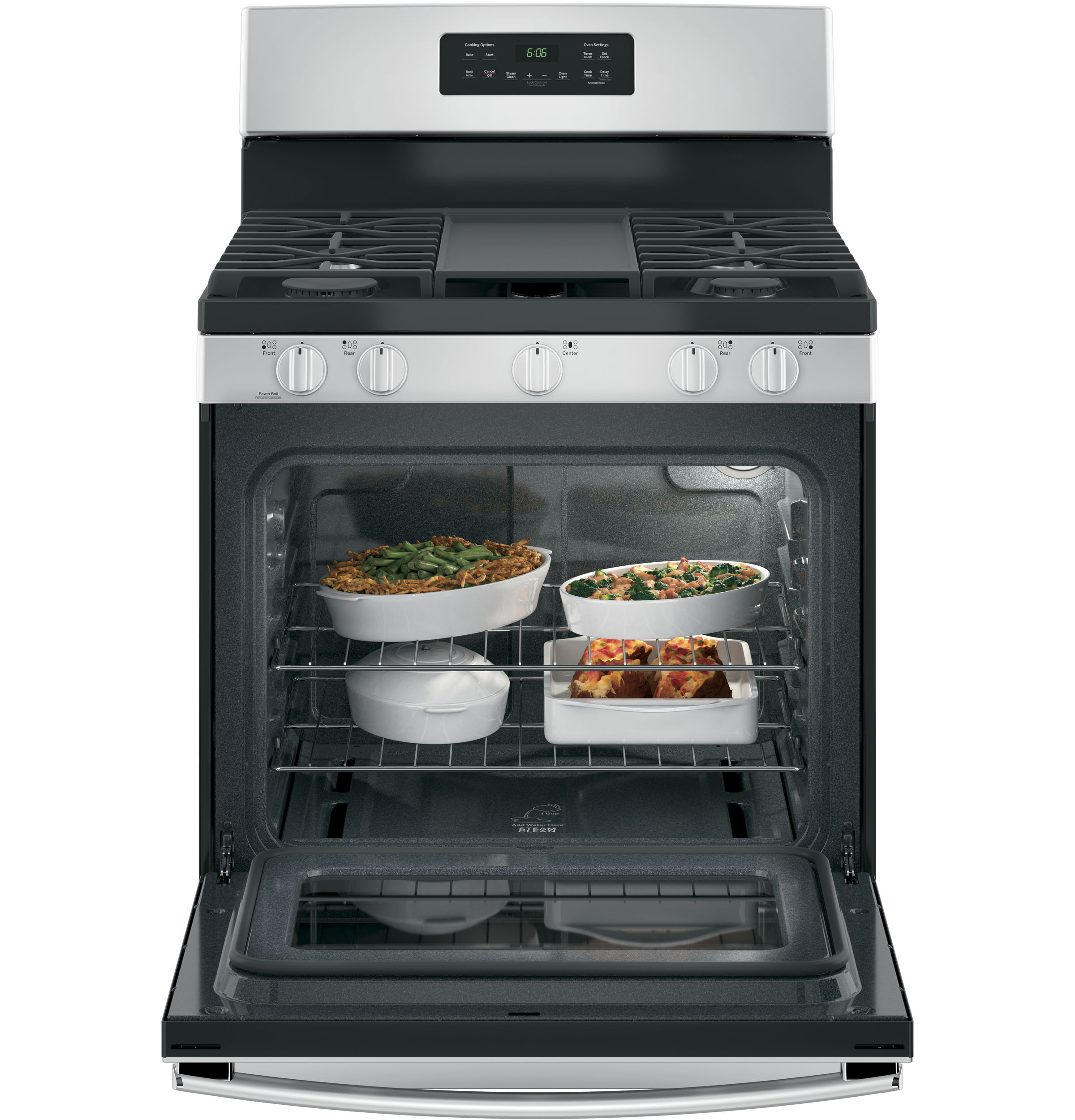 GE STAINLESS STEEL 30" FREE-STANDING GAS RANGE - Pearl Silver|Black - Ranges - Additional View 4