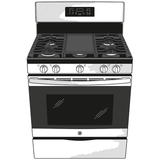 GE STAINLESS STEEL 30" FREE-STANDING GAS RANGE - Pearl Silver|Black - Ranges - Additional View 19