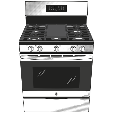 GE STAINLESS STEEL 30" FREE-STANDING GAS RANGE - Pearl Silver|Black - Ranges - Additional View 19