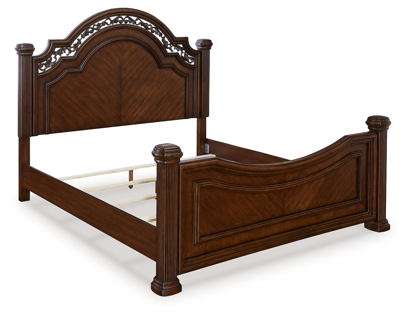 Ashley Furniture - Lavinton King Poster Bed - Brown - Dark Brown Wood - Beds - Additional View 2