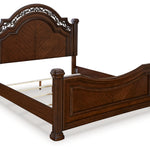Ashley Furniture - Lavinton King Poster Bed - Brown - Dark Brown Wood - Beds - Additional View 2