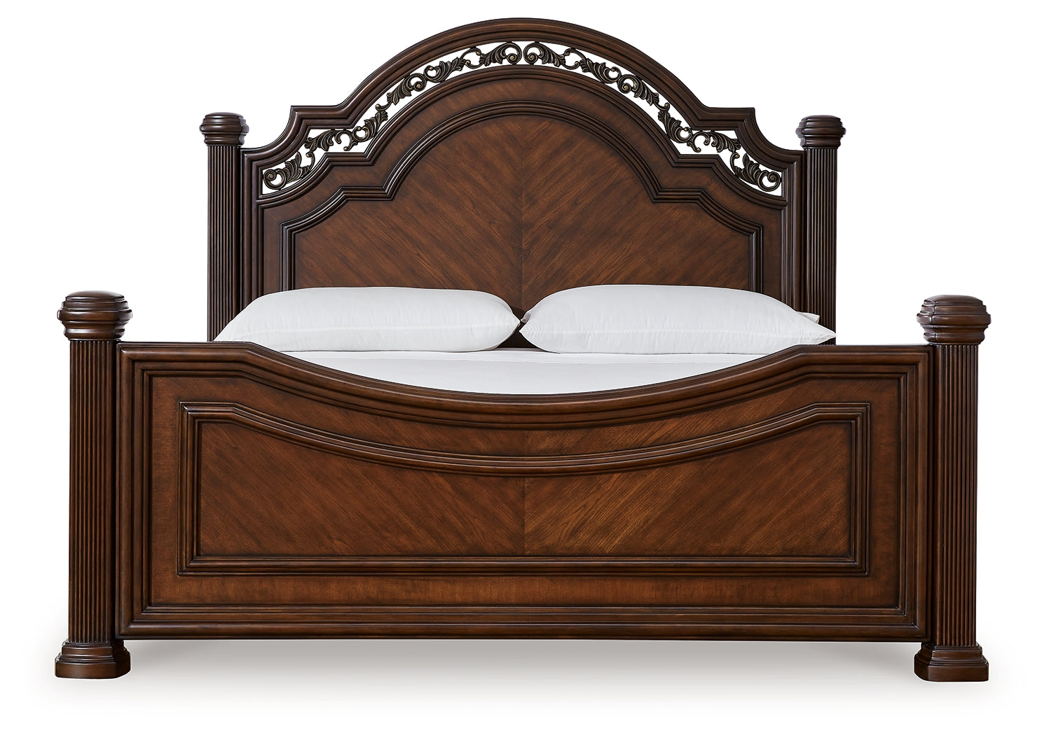Ashley Furniture - Lavinton King Poster Bed - Brown - Dark Brown Wood - Beds - Additional View 3